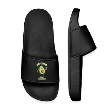 Avo Cardio Avocado does sports - Kids’ Pool Sliders - black - Front