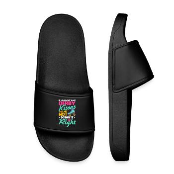 Rollschuh Design - Kinder Badelatschen - Schwarz - Vorne