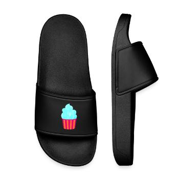 Glace Glace Coupe à Glace Strips Cyan Crème Glacée D’été - Claquettes enfant - noir - Devant