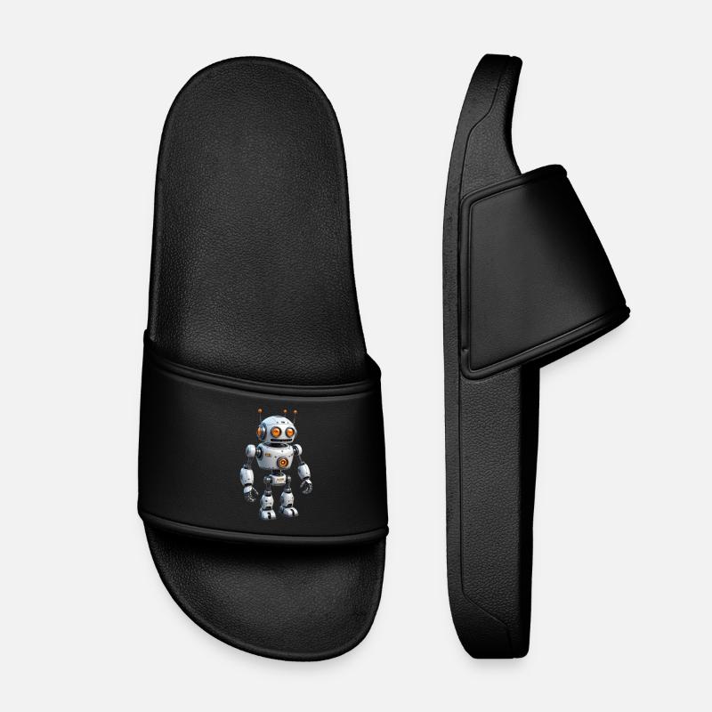 Robot de dessin animé - Claquettes enfant - noir