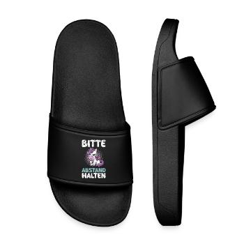 Majorque S’IL VOUS PLAÎT GARDEZ VOS DISTANCES Anti Flirt Funny - Claquettes enfant - noir - Devant