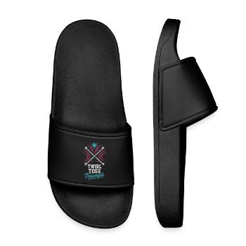 Baton Twirler Majorette Captain Squad Club - Kids’ Pool Sliders - black - Front