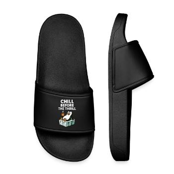 Chill Before The Thrill Penguin Fun Winter Vibes - Claquettes enfant - noir - Devant