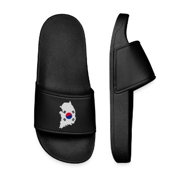South Korea flag map - Kids’ Pool Sliders - black - Front