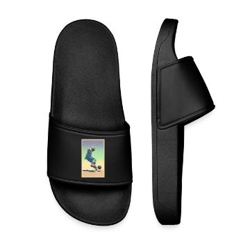 Joueur de football #4 - Claquettes enfant - noir - Devant