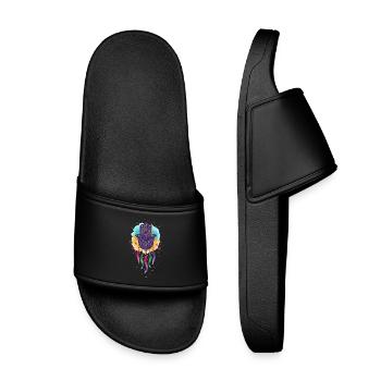 Spirituality Sacred Geometry Lotus Flower Zen - Kids’ Pool Sliders - black - Front