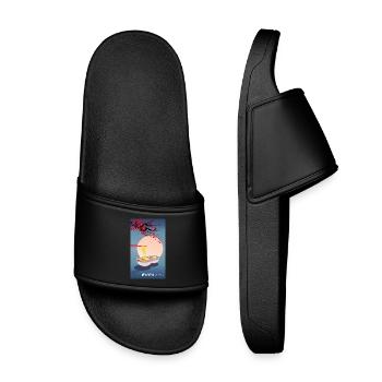 Oriental Japanese Art | Noodle | Ramen - Kids’ Pool Sliders - black - Front