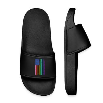 Drapeau arc-en-ciel des États-Unis - Claquettes enfant - noir - Devant