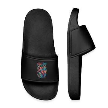 Pole Dance Sloth Pole Dancer Funny Gift - Kids’ Pool Sliders - black - Front