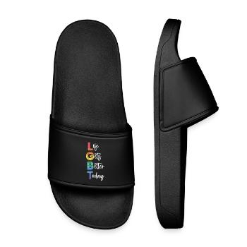 Mois de la fierté LGBT - La vie s’améliore aujourd’hui - Claquettes enfant - noir - Devant
