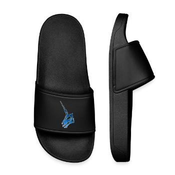Crâne de licorne et ciel étoilé - Claquettes enfant - noir - Devant