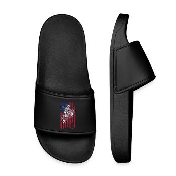 Drapeau américain du vélo de cross, - Claquettes enfant - noir - Devant