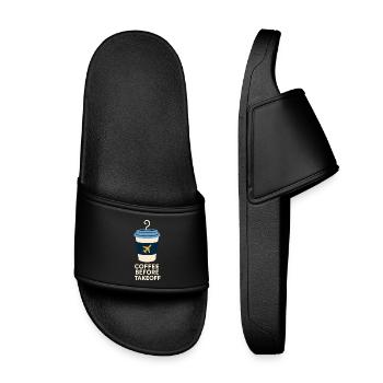 Flight Attendant Cabin Crew Life Aviation - Kids’ Pool Sliders - black - Front