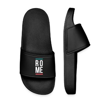 Rome City Bold Typography-Design - Kinder Badelatschen - Schwarz - Vorne