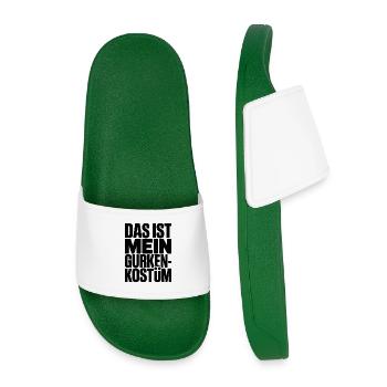 Gurke Das Ist Mein Gurken Kostüm Fasching Karneval - Kinder Badelatschen - Dunkelgrün - Vorne
