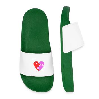 Jesus and me puzzle Heart - christlich - Kinder Badelatschen - Dunkelgrün - Vorne