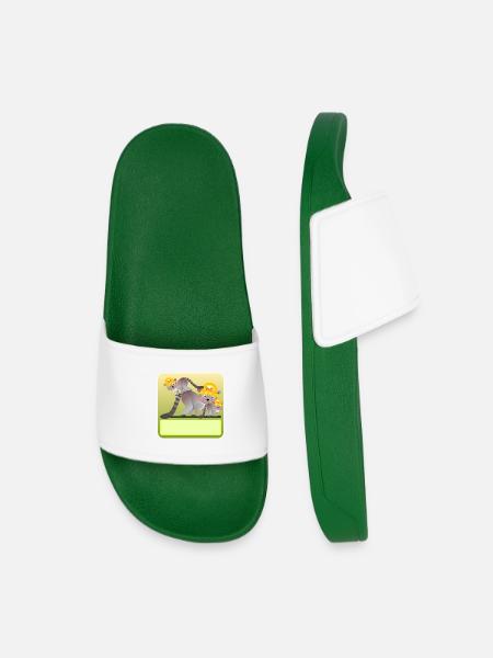 NAMENSGESCHENKE HAUSBAU - Kinder Badelatschen - Dunkelgrün