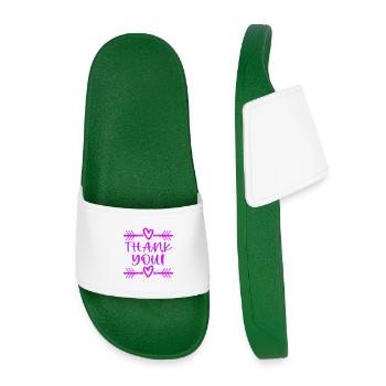 THANK YOU QUOTE - FRIENDLY GIFT IDEAS - Kids’ Pool Sliders - dark green - Front