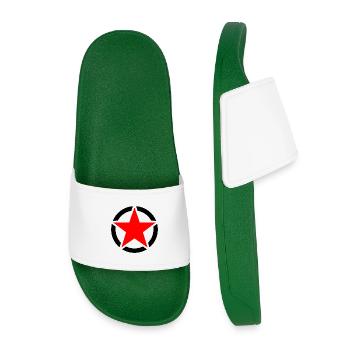 Étoile rouge - Claquettes enfant - vert foncé - Devant