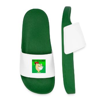 MERRY CHRISTMAS CHICKPEA SANTA CLAUS - Kids’ Pool Sliders - dark green - Front