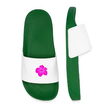 Fleur d’hibiscus - Claquettes enfant - vert foncé - Devant