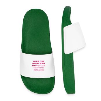 Girl Just want to Have Funding for Scientific Resear - Kids’ Pool Sliders - dark green - Front
