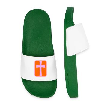 Kreuz - Kinder Badelatschen - Dunkelgrün - Vorne