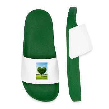 Arbre de cœur dans une prairie ensoleillée - Claquettes enfant - vert foncé - Devant