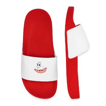 Wurst Ziege Ziegenbock - Kinder Badelatschen - Rot - Vorne
