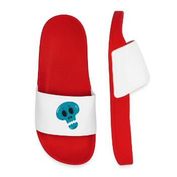 Melted Blue Skull - Kids’ Pool Sliders - red - Front