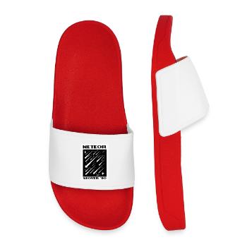 Meteor Shower 80er Retro-Druck - Kinder Badelatschen - Rot - Vorne