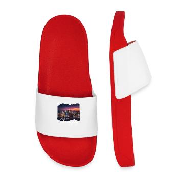 Chongqing Skyline Evening Light - Kids’ Pool Sliders - red - Front