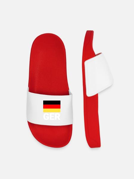 Deutschland Flagge mit GER Abkürzung - Kinder Badelatschen - Rot