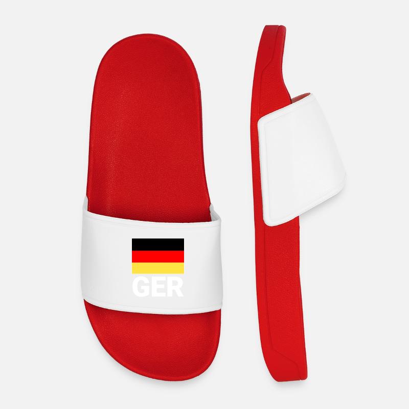 Deutschland Flagge mit GER Abkürzung - Kinder Badelatschen - Rot