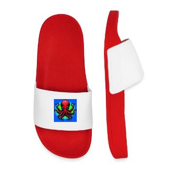 Pieuvre - Claquettes enfant - rouge - Devant