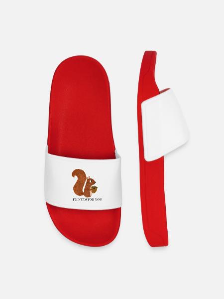 Squirrel with acorn - Kids’ Pool Sliders - red
