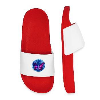 Erdharmonie – Universum des kosmischen Schmetterlings - Kinder Badelatschen - Rot - Vorne