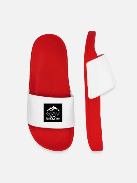 God is greater (white on black) - Kids’ Pool Sliders - red