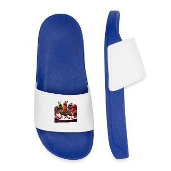 Scène de Noël monstre humoristique - Claquettes enfant - bleu roi - Devant