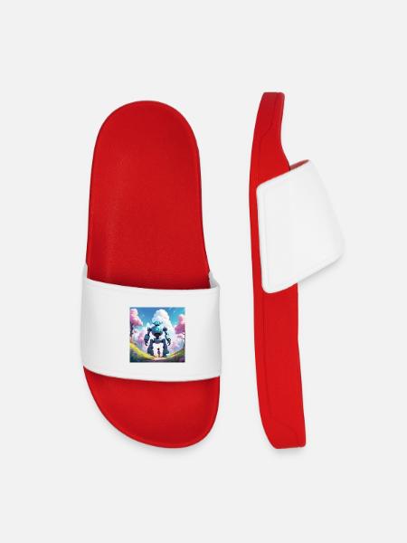 The little girl and her robot - Kids’ Pool Sliders - red