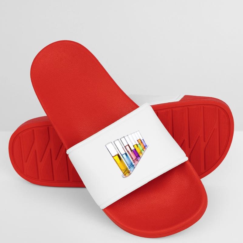 Rainbow Test Tubes Pattern Kids’ Pool Sliders