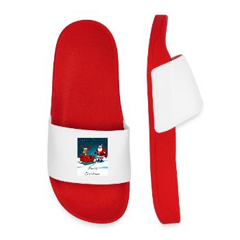Christmas Sleigh Reindeer Santa Claus - Kids’ Pool Sliders - red - Front