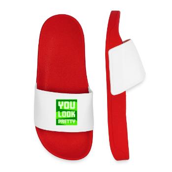 Tu as l’air assez drôle, complément Logo de l’amour de soi - Claquettes enfant - rouge - Devant