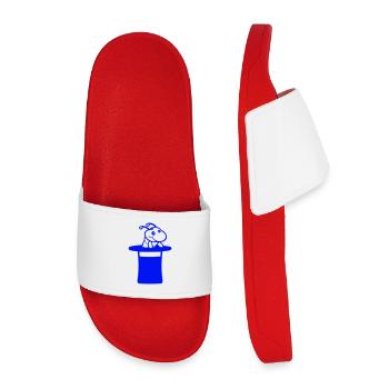 Chenille Chapeau Haut de Forme Magicien Sorcier Tour de Magie Mignon - Claquettes enfant - rouge - Devant