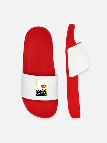 Meow Cat Horde in Neon Edge - Kids’ Pool Sliders - red