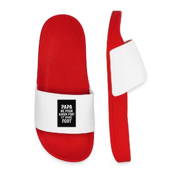Papa Né Pour Aimer Fort et Vivre Fort - Claquettes enfant - rouge - Devant