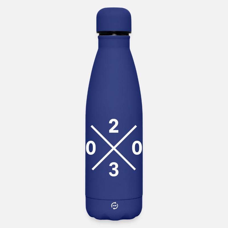 Code Régional 0203 Duisburg Ruhrpott Merch Mug Bag - Bouteille isotherme SOFT TOUCH 500 ml - bleu foncé