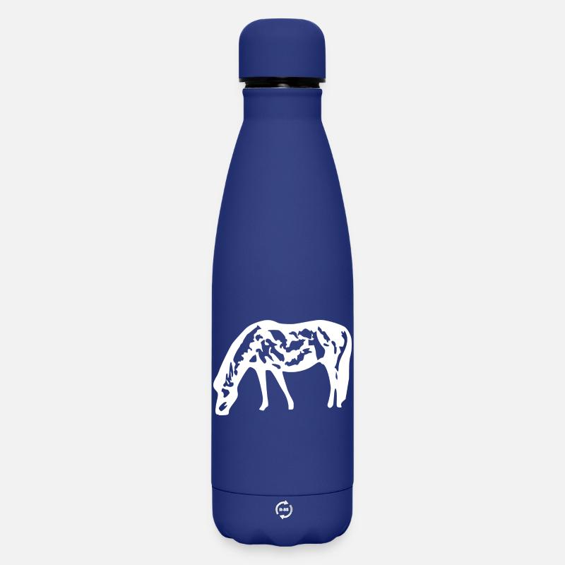 cheval blanc cheval blanc t-shirt cadeau cavalier - Bouteille isotherme SOFT TOUCH 500 ml - bleu foncé 