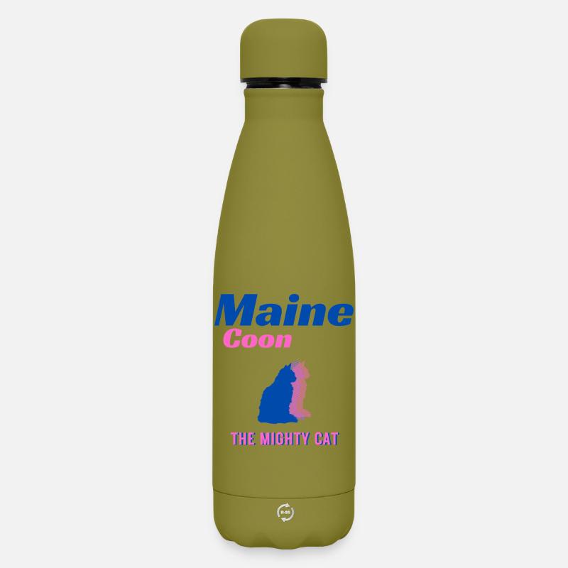 Puissance et force Maine Coon - Bouteille isotherme SOFT TOUCH 500 ml - vert olive