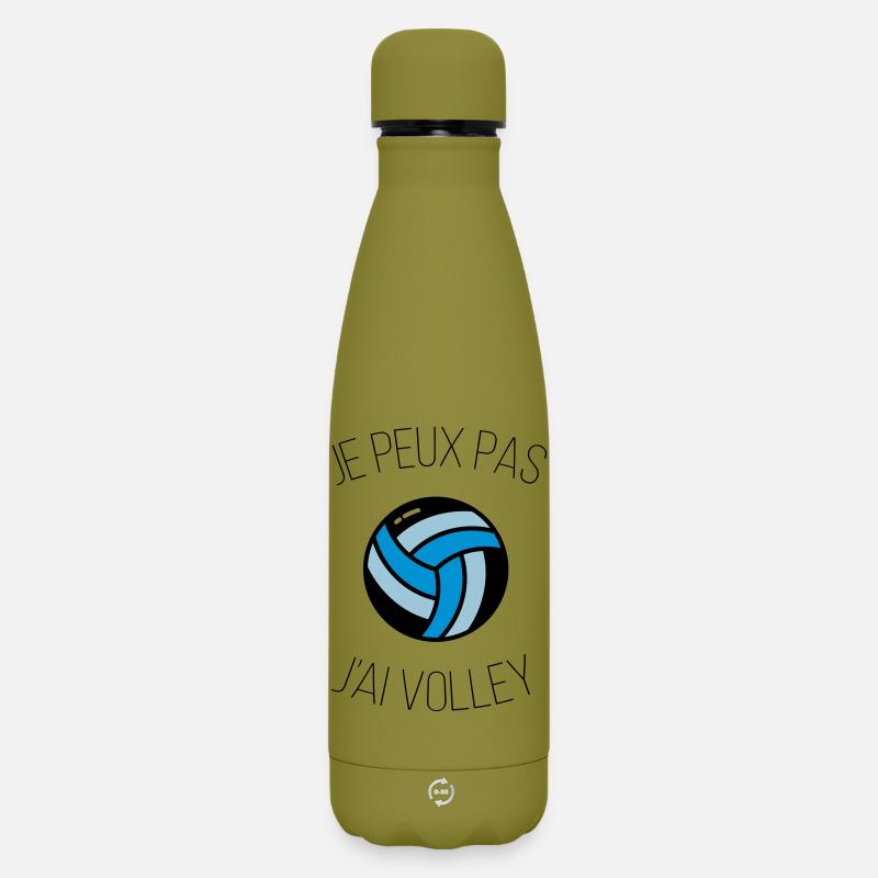 je peux pas j'ai volley - Bouteille isotherme SOFT TOUCH 500 ml - vert olive 